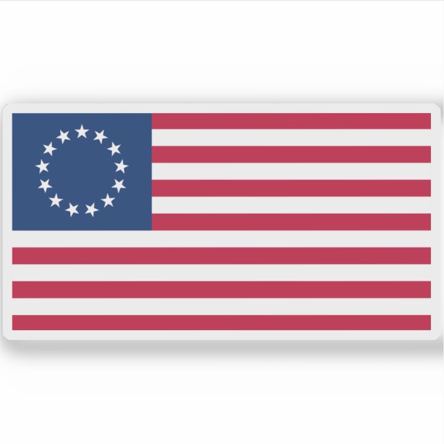 Sticker Drapeau du drapeau américain-Betsy Ross (1792) (Devant)