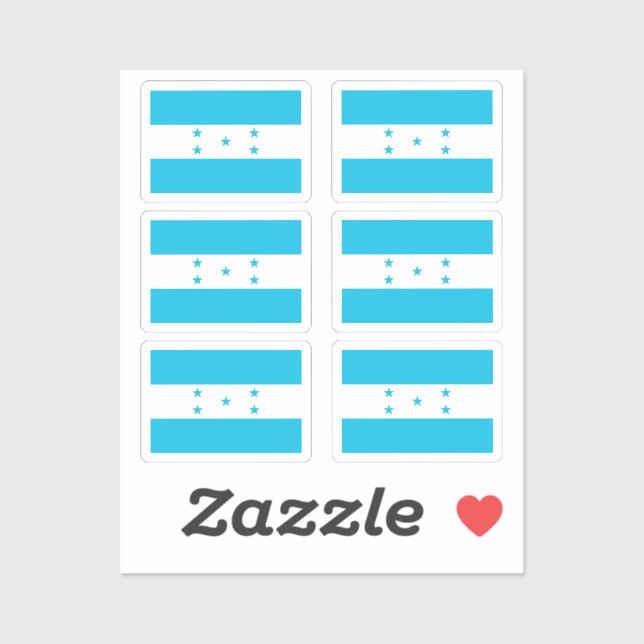 Sticker Drapeau du Honduras Collection pack de 6 (Feuille)