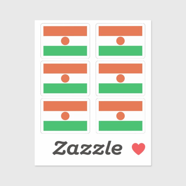 Sticker Drapeau du Niger Collection pack de 6 (Feuille)