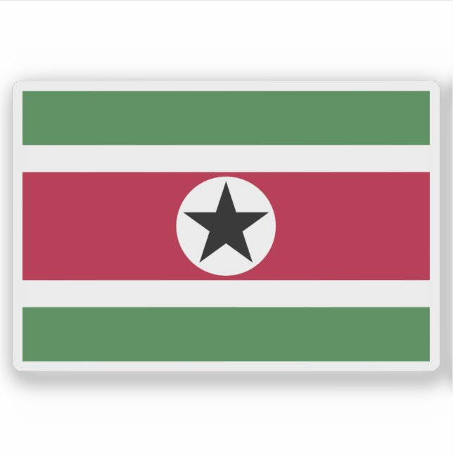 Sticker Drapeau du Suriname (proposition 3) (Devant)