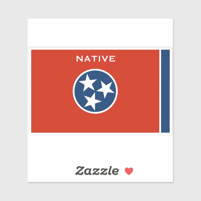 Sticker Drapeau du Tennessee natif (Feuille)