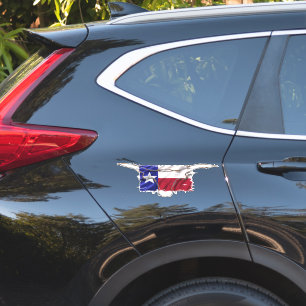Sticker Drapeau du Texas Fil de Fer Barbelé Longue Corne T