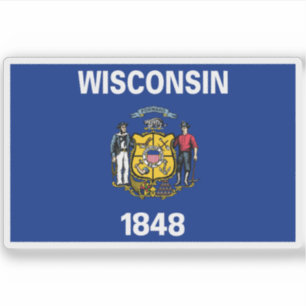 Sticker Drapeau du Wisconsin