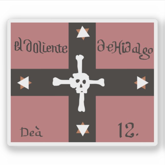 Sticker Drapeau El Doliente de Hidalgo (1811 à 1812), Mexi (Devant)