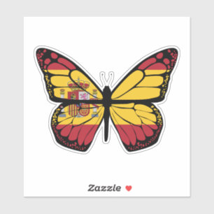 STICKER DRAPEAU ESPAGNE BOUTTERFLY