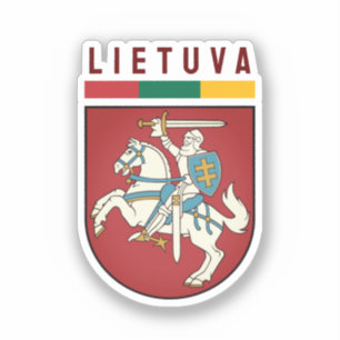 Sticker Drapeau et armoiries de Lituanie