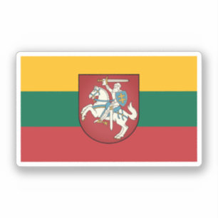 Sticker Drapeau et armoiries de Lituanie