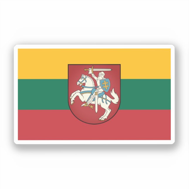 Sticker Drapeau et armoiries de Lituanie (Recto)