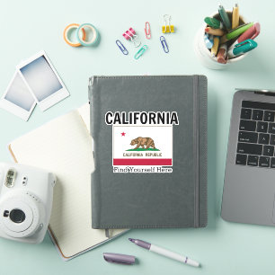 Sticker Drapeau et slogan californiens