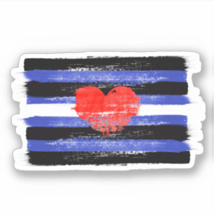 STICKER DRAPEAU ET SYMBOLE DE FIERTÉ EN CUIR PEINT