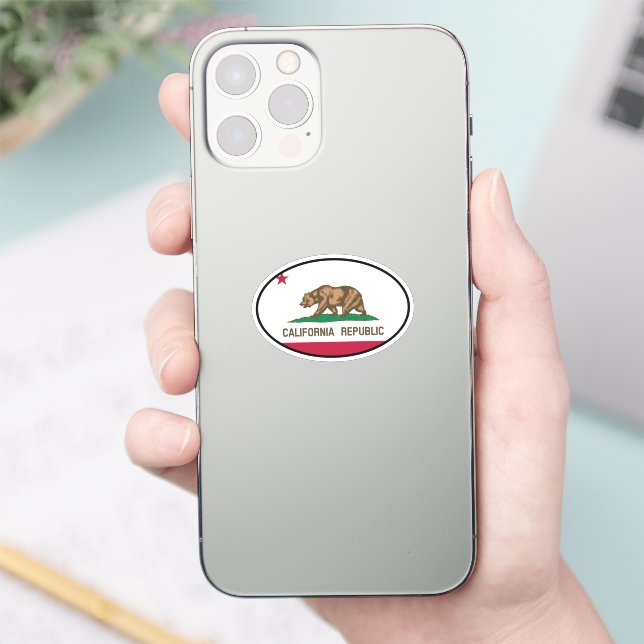 Sticker Drapeau étatique de la République de Californie pe (Téléphone)