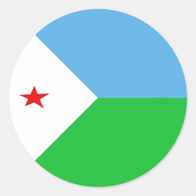 Sticker Drapeau Fisheye Djibouti (Devant)