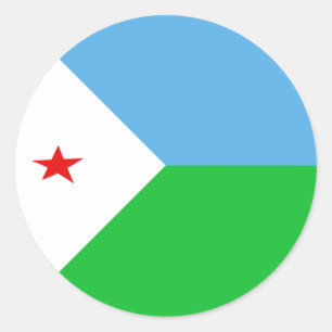 Sticker Drapeau Fisheye Djibouti