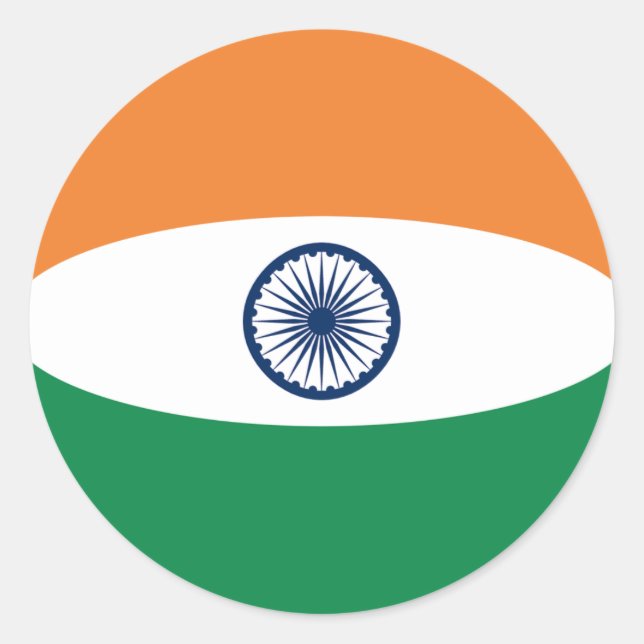 Sticker Drapeau Fisheye Inde (Devant)