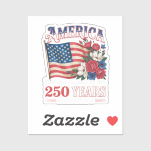 Sticker Drapeau Floral America 250 Ans