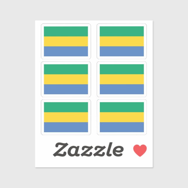 Sticker Drapeau Gabon Collection pack de 6 (Feuille)