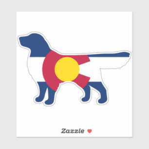 Sticker Drapeau Golden Retriever Colorado