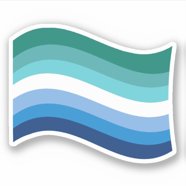 Sticker Drapeau gris mâle Azure Wavy (Devant)