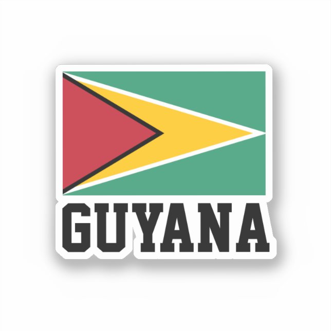 Sticker Drapeau Guyana (Recto)