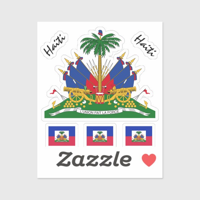 Sticker Drapeau haïtien & collection d'autocollants Haïti  (Feuille)