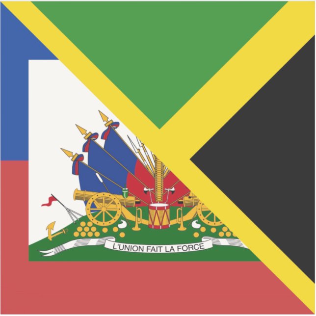 Sticker Drapeau haïtien jamaïcain | Half Jamaïque Haïti (Devant)