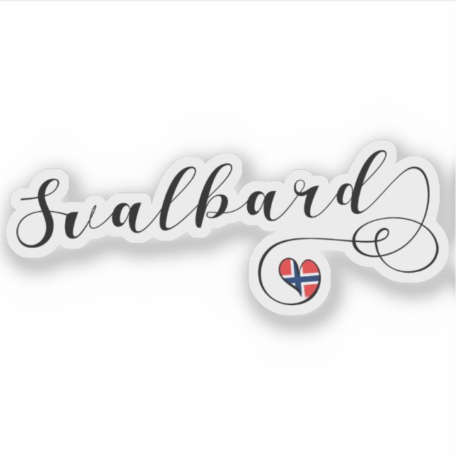 Sticker Drapeau Heart Svalbard, Spitsbergen, Norvège (Devant)