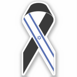 Sticker Drapeau israélien ruban noir