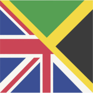 Sticker Drapeau jamaïcain Drapeau de la moitié Jamaïque