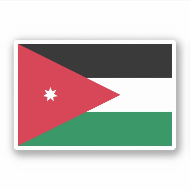 Sticker Drapeau Jordanie (Devant)