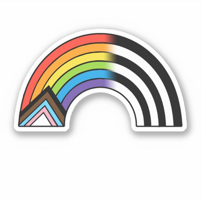 Sticker Drapeau LGBT Ally Drapeau Progrès Fierté Drapeau D (Devant)