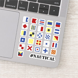 Sticker Drapeau maritime et texte   Coins arrondis