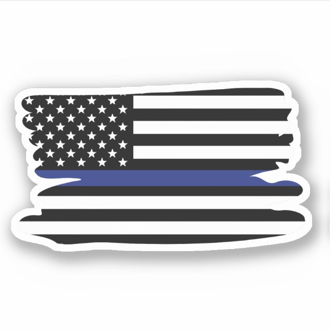 Sticker Drapeau mince de la ligne bleue (Devant)