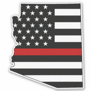 Sticker Drapeau mince de la ligne rouge Arizona