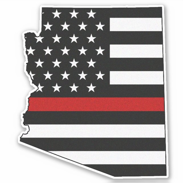 Sticker Drapeau mince de la ligne rouge Arizona (Devant)