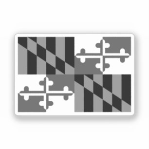 Sticker Drapeau noir et blanc du Maryland