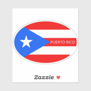Sticker Drapeau Oval Porto Rico