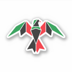 Sticker Drapeau panafricain Oiseau géométrique   Indicateu