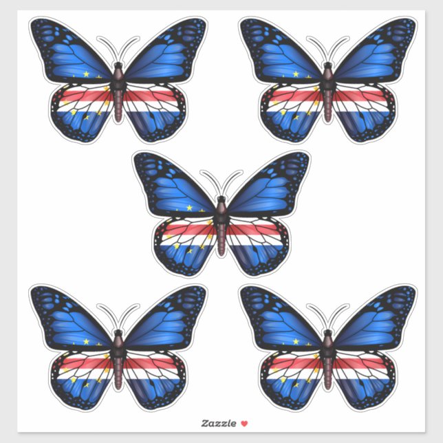 Sticker Drapeau papillon du Cap-Vert (Feuille)