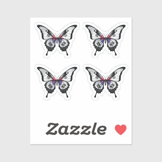 Sticker Drapeau papillon noir coréen (Feuille)