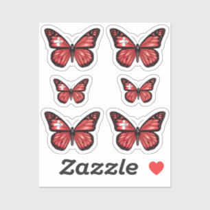 Sticker Drapeau papillon suisse