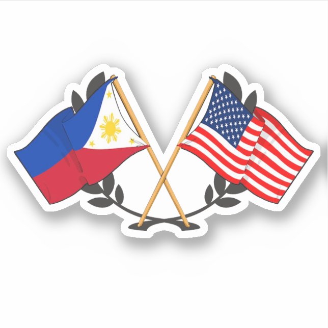 Sticker Drapeau philippin américain Patrimoine philippin V (Devant)