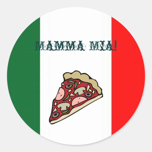 Sticker Drapeau Pizza Italie (Devant)