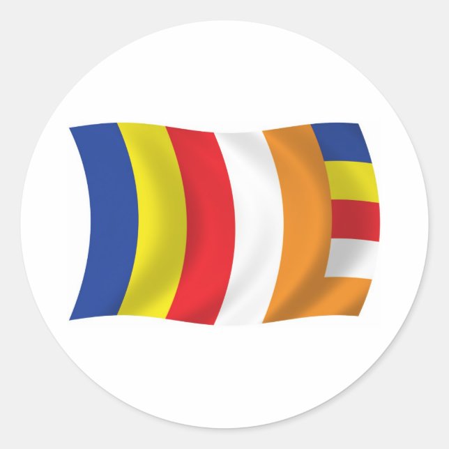 Sticker Drapeau Religion Bouddhiste (Devant)