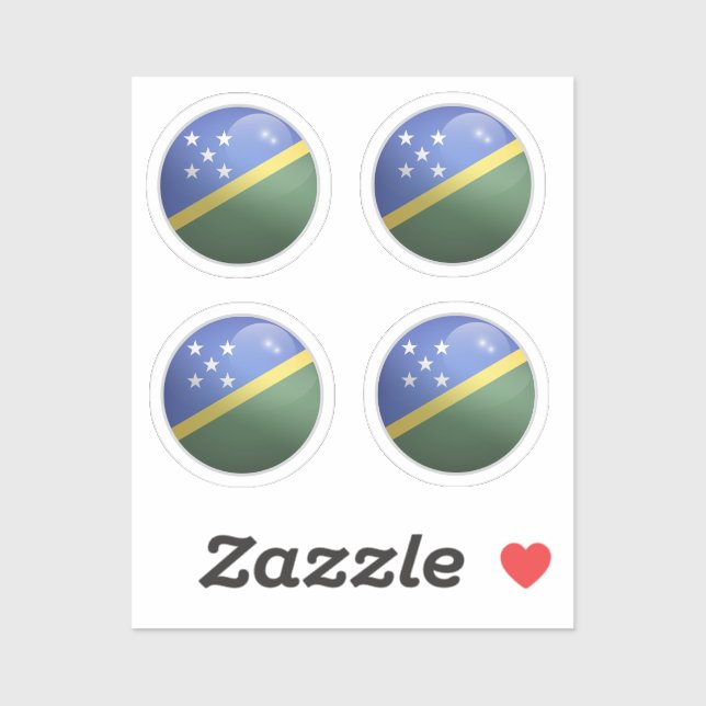 Sticker Drapeau rond des Îles Salomon (Feuille)
