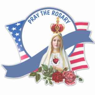Sticker Drapeau Rose Vierge Religieuse