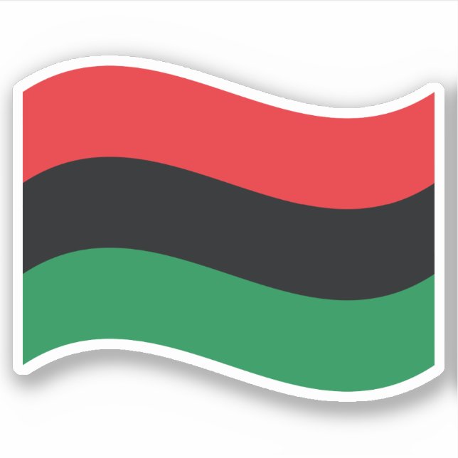 Sticker Drapeau rouge, noir et vert (Devant)