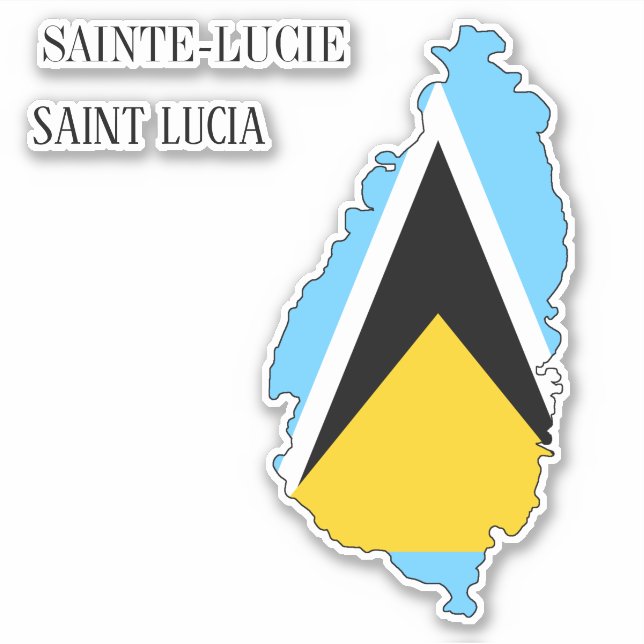 Sticker Drapeau Sainte-Lucie Charme Patriotique Carte (Devant)
