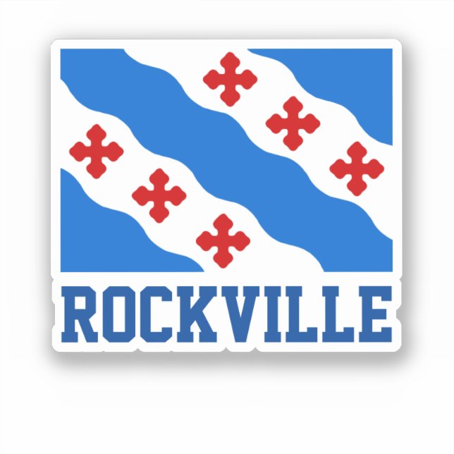 Sticker Drapeau/Sceau de Rockville, MD (Recto)