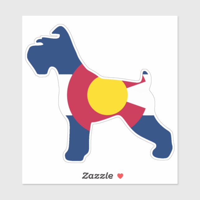 Sticker Drapeau Schnauzer Colorado (Feuille)