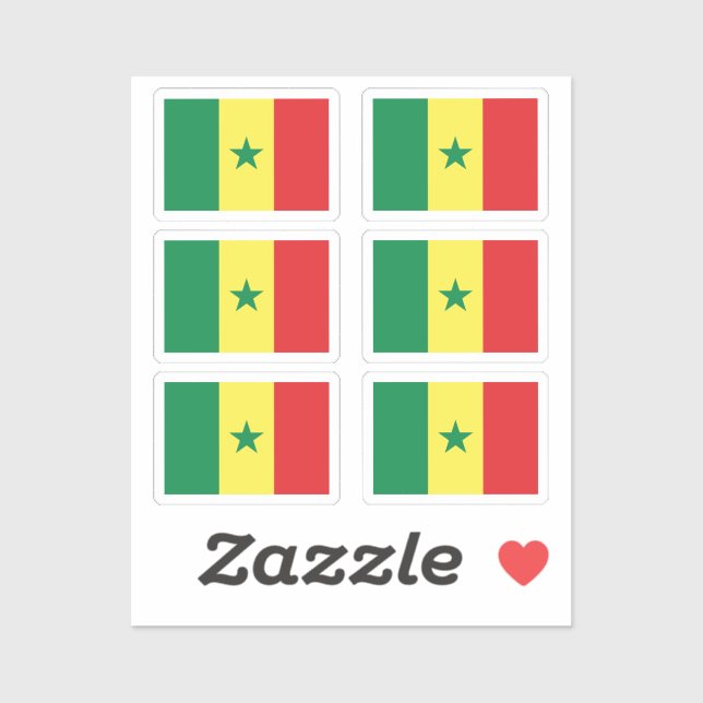 Sticker Drapeau Sierra Leone Collection pack de 6 (Feuille)